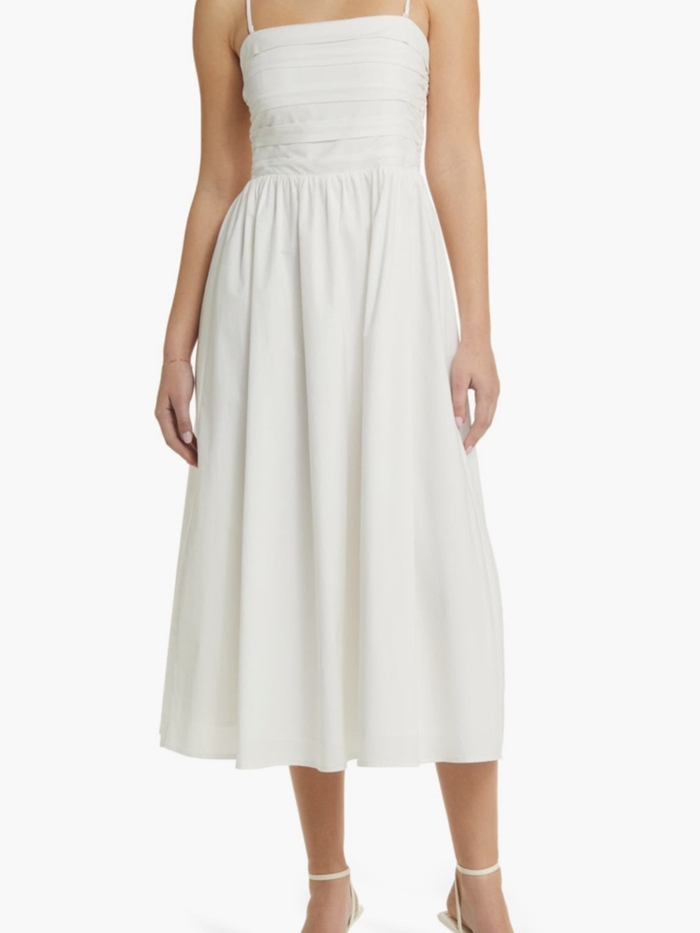 Wayf White Strapless Midi Dress